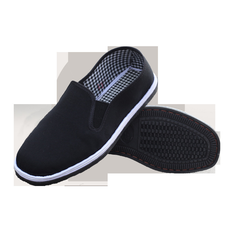 Mens Shoes Casual Canvas Spring Summer Slip-on Unisex Man Fashion Sneakers Flats Breathable Light Black