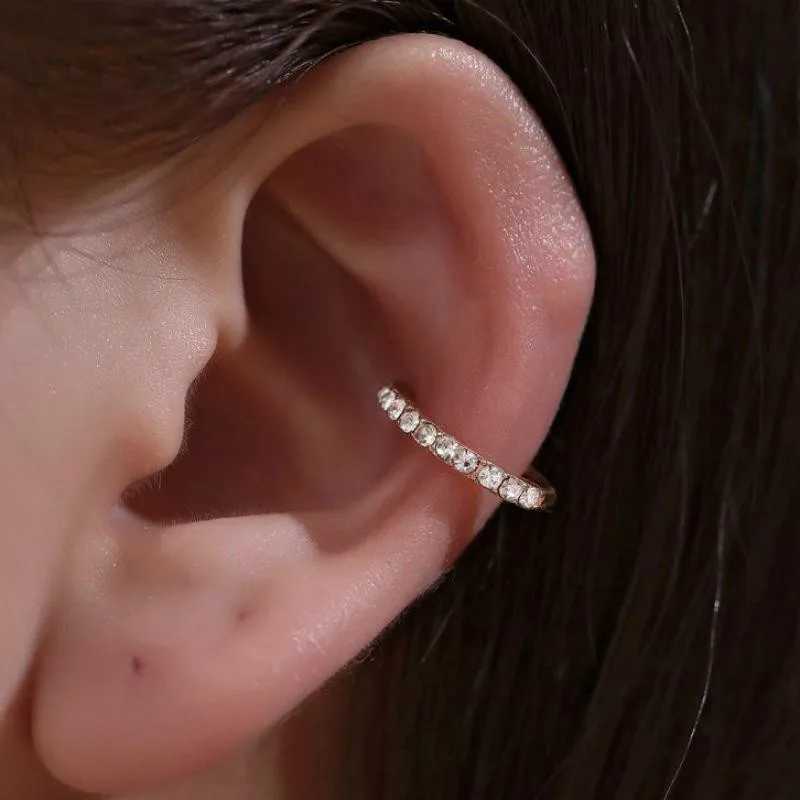 Korean Crystal Clip Earrings For Women Zircon Earing Without Hole Jewelry Fake Earrings Single Ear Bone Clip Earings Ear CuffsX240913