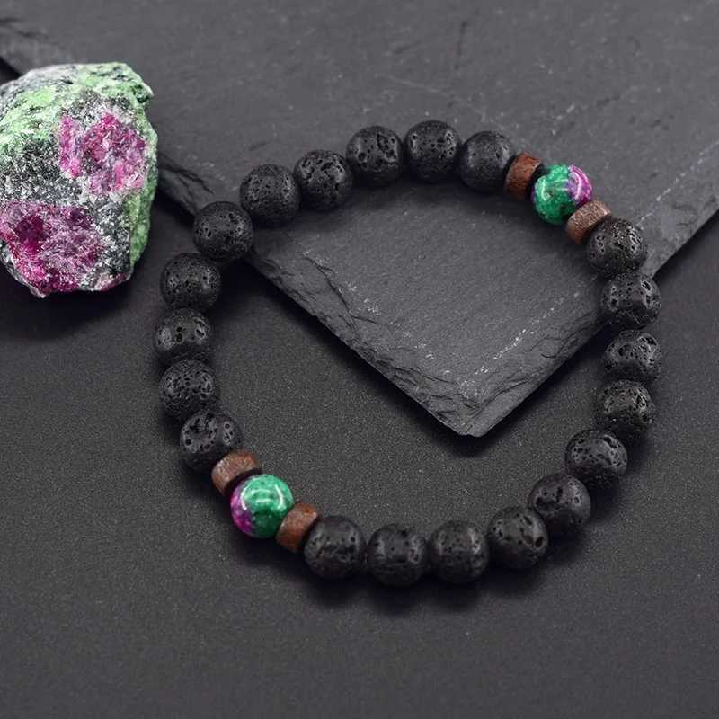 Geniune Natural Epidot Zoisite Stone Bead Bracelet Homme Volcanic Lava Bead Bracelet Made from Natural Stone Jewelry for Women W240913