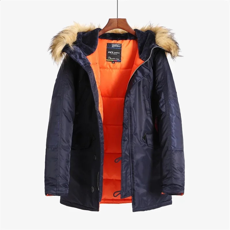 Military Plus Size Fur Hood Long Waterproof Windproof Alaska Winter Parka Thick Men Outwear Jacket Coat Large Size 240912