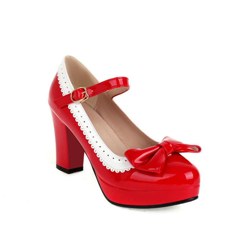 2025 new Spring Women's And Autumn Single Leisure Red Pink High Heels New Sweet Bow Lace big Size Women Shoes 34-46 41a5