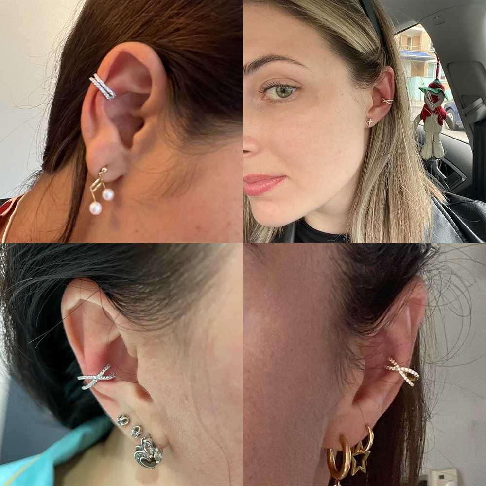 Free Shipping 3PC Surgical Steel Ear Cuff Earrings Fake Piercing Helix Cartilage Cuff Earrings Jewelry for Women ManX240913