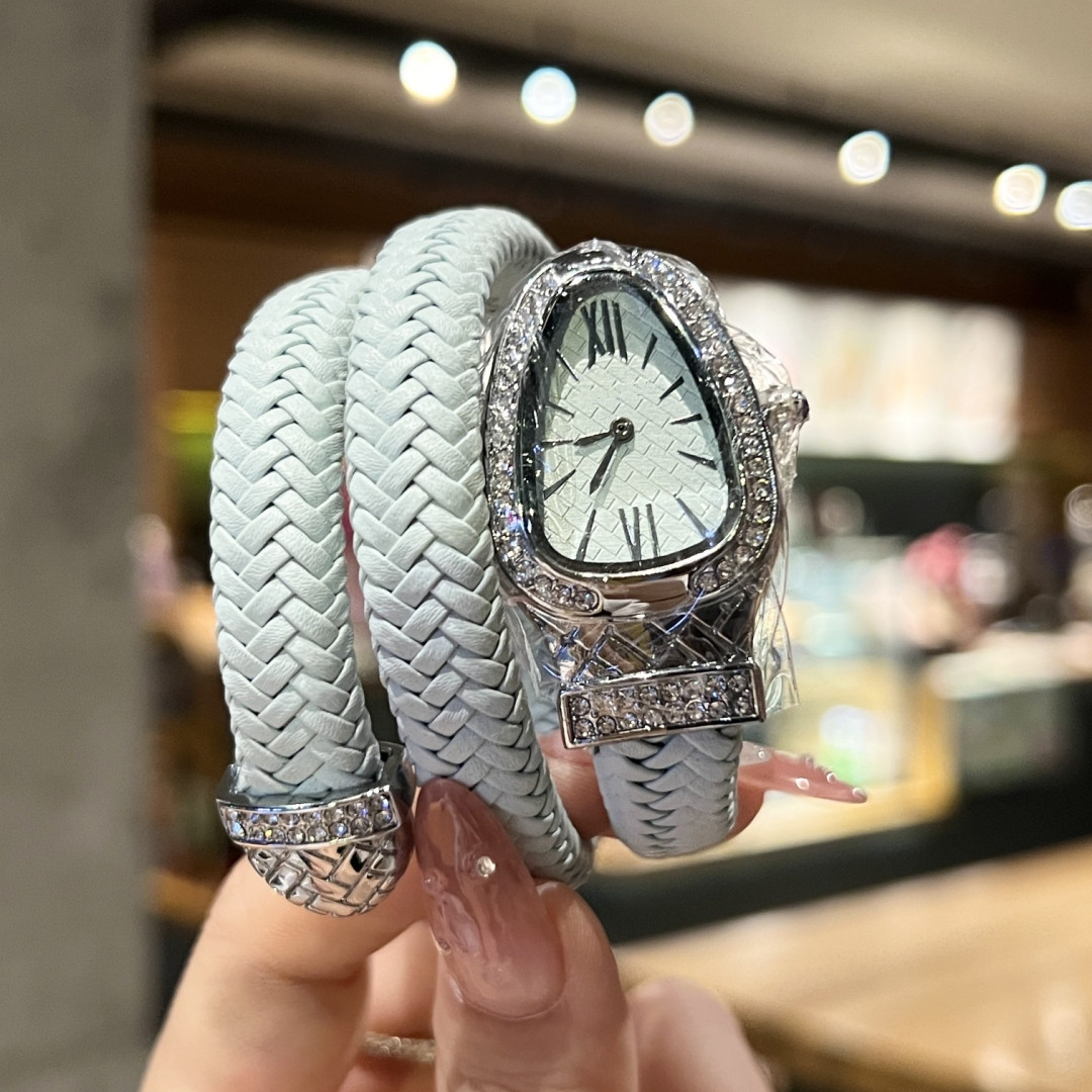 Luxury Bracelet Serpentine shaped Women's watch Quartz Watch Gold Serpentine watch Top brand Diamond Stainless Steel watch Ladies Christmas Valentine's Day gift