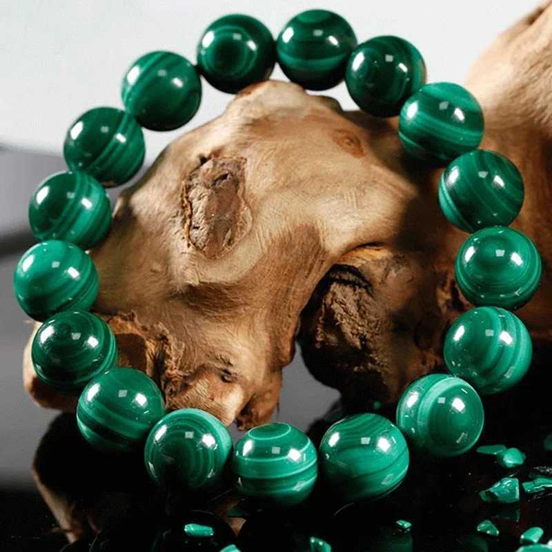 6/8/10mm natural malachite bracelet womens natural stone bead bracelet round diabetes relief bracelet treatment jewelry W240913