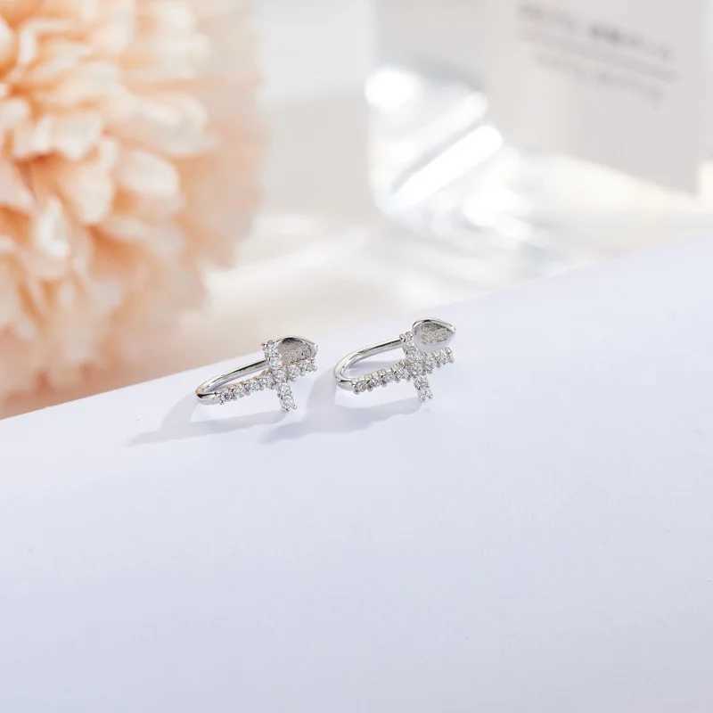 REETI 925 Sterling Silver Temperament Personality Cross Earrings For Women Silver Gold Earclip Jewelry Elegant GiftsX240913