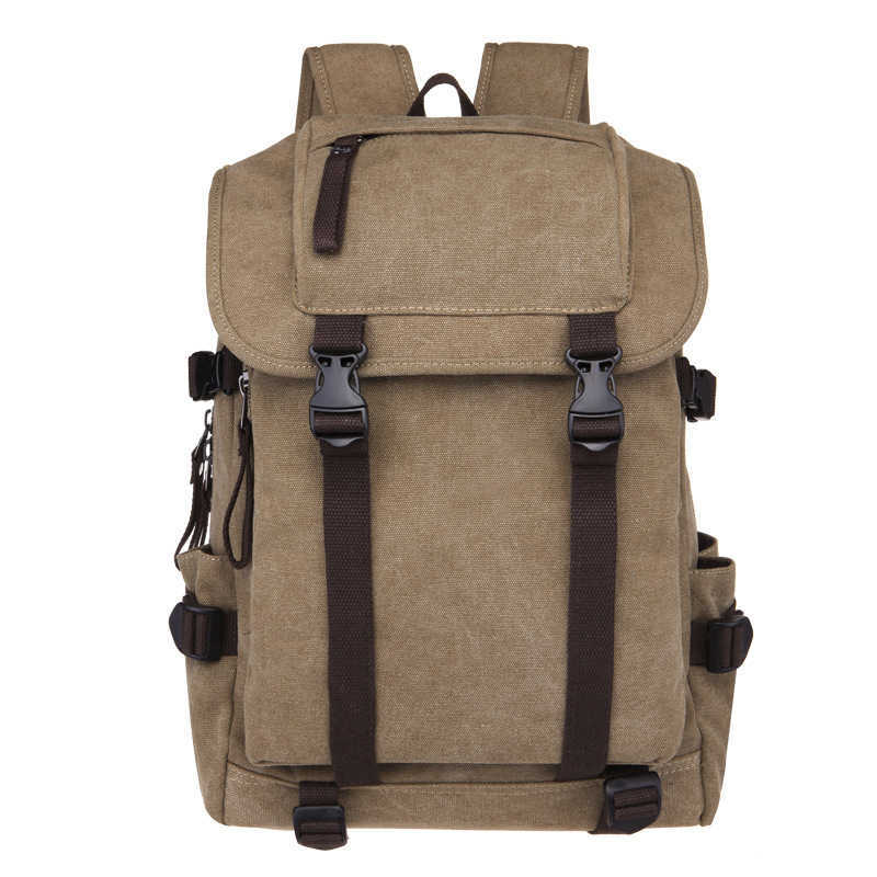Canvas bag fashion color matching women's Canvas Backpack college style women's backpack 240915