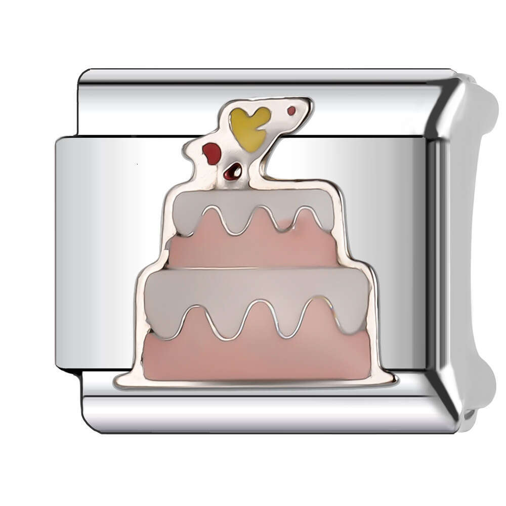 New Women's Gift ice-cream cake Bead Italian Charms Links Bangle Beads Fit 9mm Stainless Steel Bracelet Making DIY For Women Fashion Jewelry