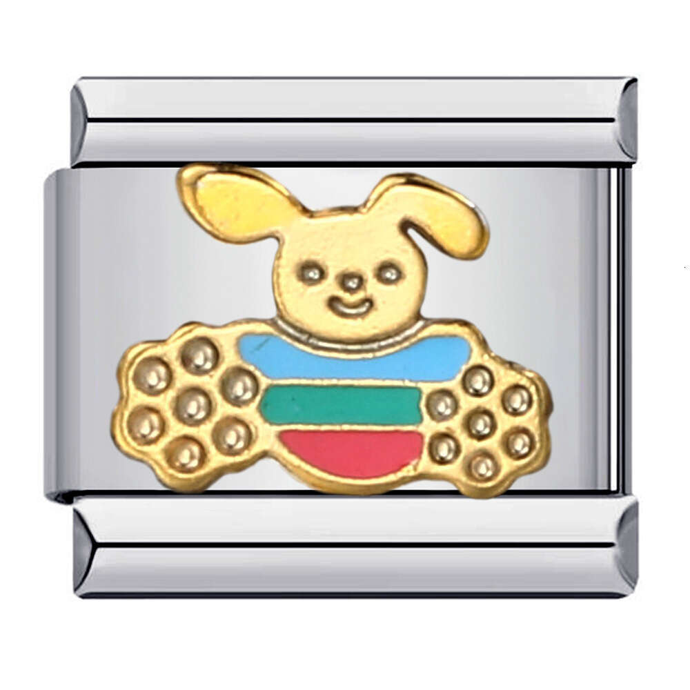 Stainless Steel Welding enamel Animal DIY Module Bracelet Italian Charm Bracelet Italian Charm Links Stainless Steel Fit 9Mm Bracelet Jewelry DIY Maki