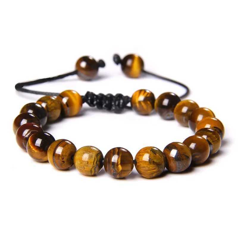 Fashionable mens bracelet stone tiger eye woven bracelet essential oil fragrance beads W240913