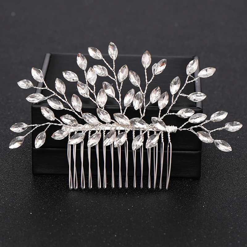 Silver Color Pearl Crystal Wedding Hair Combs Hair Accessories for Bridal Flower Headpiece Women Bride Hair ornaments JewelryX240913