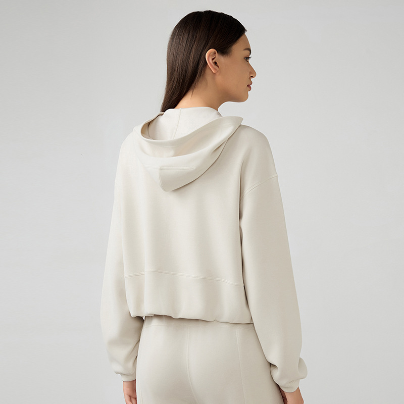 2025--Yoga Outfits Softstreme Hoodie Full Zip Women Autumn Winter Sports Sweater Loose Gym Jacket Fitness Short Plush Coat Sweatshirt