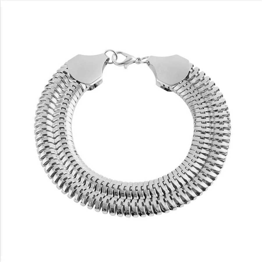 Korean Fashion Cuban Chain Men Bracelet Classic Stainless Steel Chain Bracelet for Men Women Party Jewelry Gift Pulsera HombreX240913