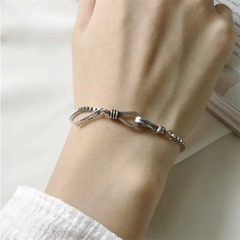 Simplicity Bracelets Men Women Acier Inoxydable Bijoux Charm Titanium Silvery Punk Friendship Hip Hop Style DelicateX240913