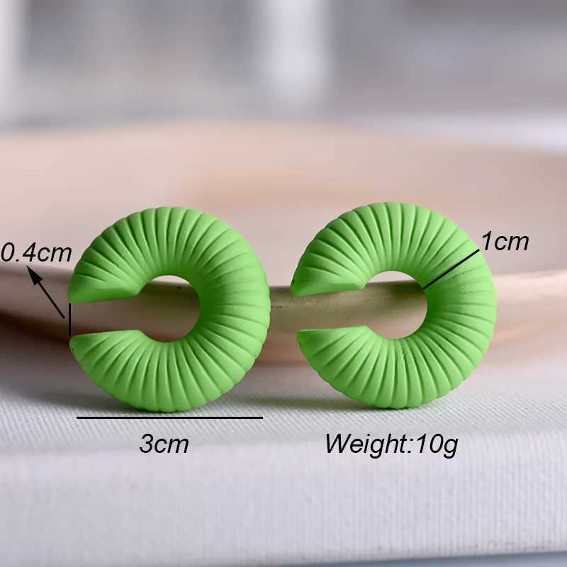 1 Pair Colorful Threaded Round Acrylic Ear Clip Earrings for Women Fashion Simple No Piercing C-Shaped Ear Cuff Female JewelryX240913