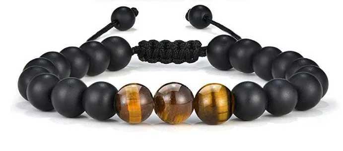 Fashionable mens bracelet stone tiger eye woven bracelet essential oil fragrance beads W240913