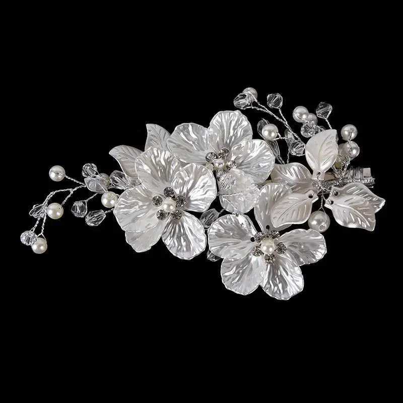 Bridal Crystal Pearl Flower Hair Clip Floral Style Barrette Bride Hair Jewelry Bridesmaid Wedding Hair AccessoriesX240913