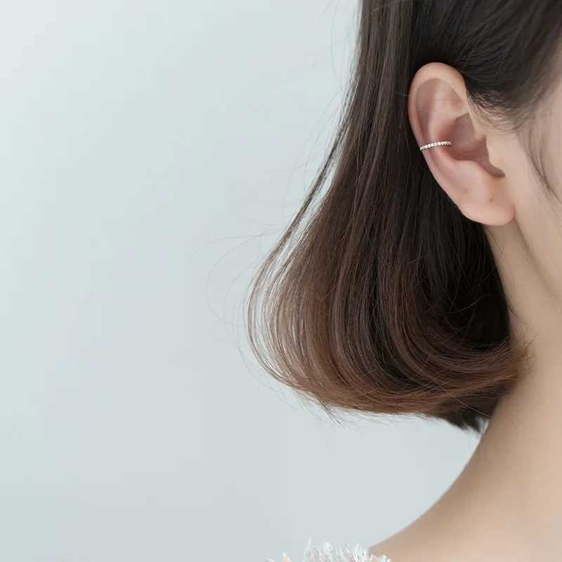 MloveAcc Trendy New 925 Sterling Silver CZ Round Circle Clip Earrings for Women Fashion Ear Jewelry Party GiftX240913