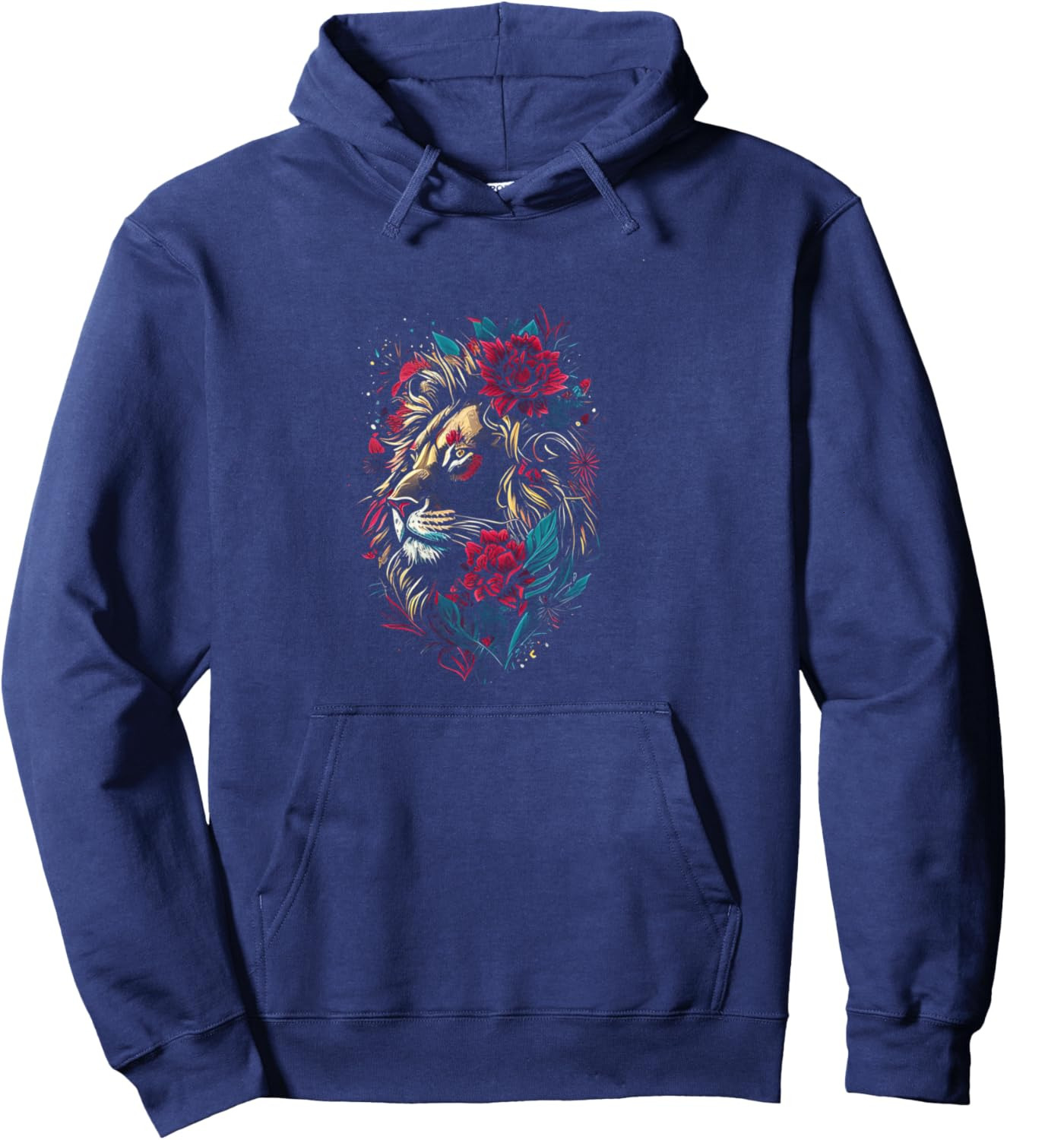 Hoodie for Mens Womens Lion Flower Gift Idea For Women Men Kids Cool Lion Lover Pullover Hoodie Graphic Hoodies sweatshirt Pullover Long Sleeve