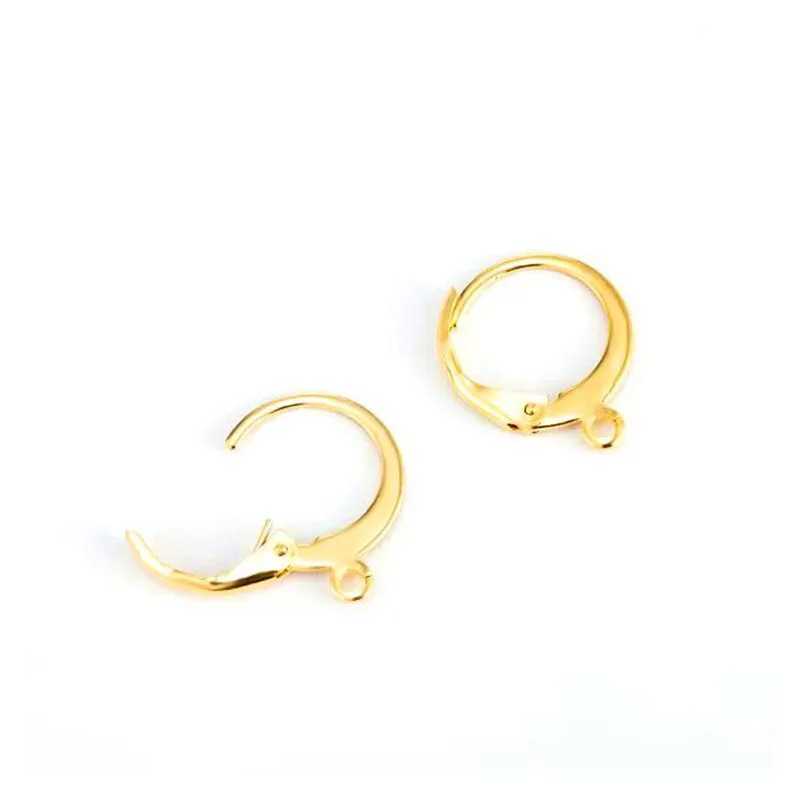 10pcs/lot 12*14.5mm Stainless Steel Earring Hook French Earring Hooks With Loop DIY Earrings AccessoriesX240913