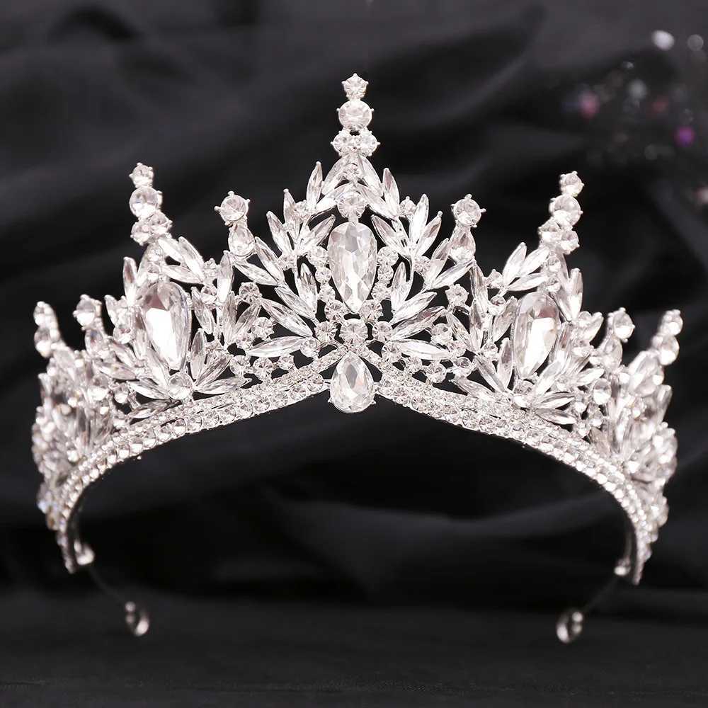 DIEZI 9 Colors Baroque Luxury Big Water Drop Crystal Tiara For Women Wedding Girls Birthday Party Elegant Crown Hair AccessoriesX240913