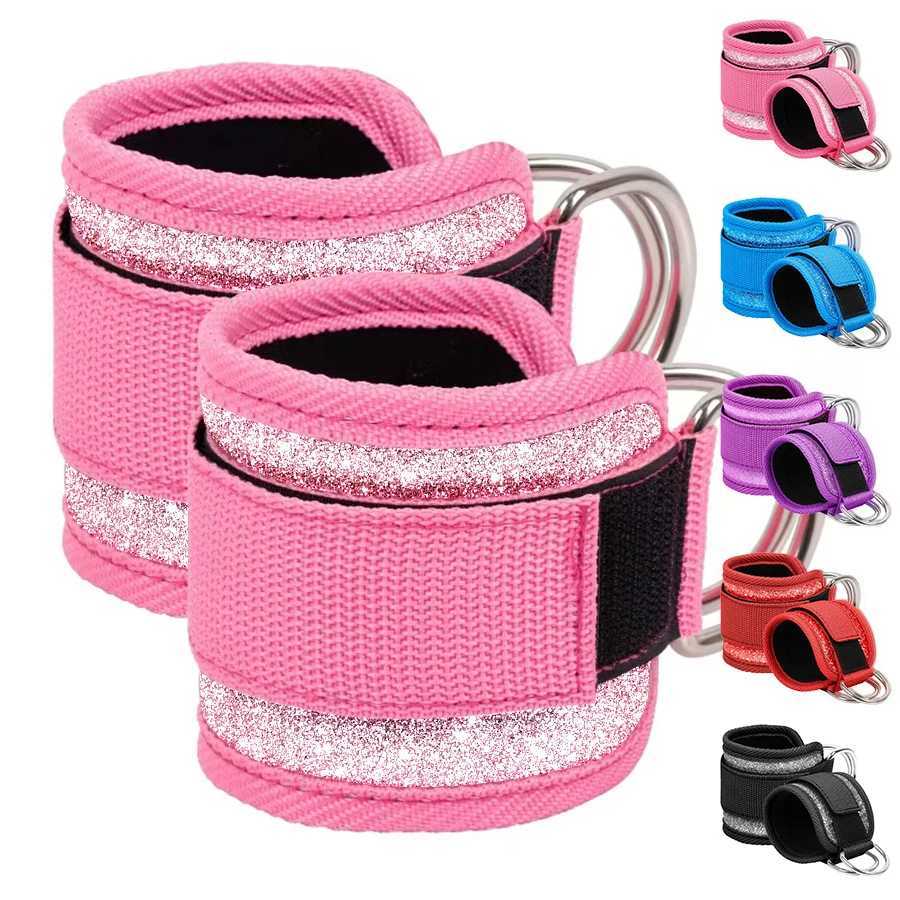 Fitness fluorescence Sports Straps Adjustable D-Ring Support Cuffs Ankle Pulley With Buckle Guard Leg Strength Safety Abductors Y240913