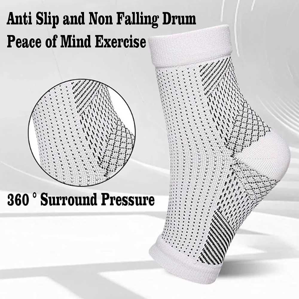 1Pair Neuropathy Socks Ankle Protector Anti Fatigue Compression Foot Sleeve Support Brace Socks Exercise Sports Protective Gear Y240913