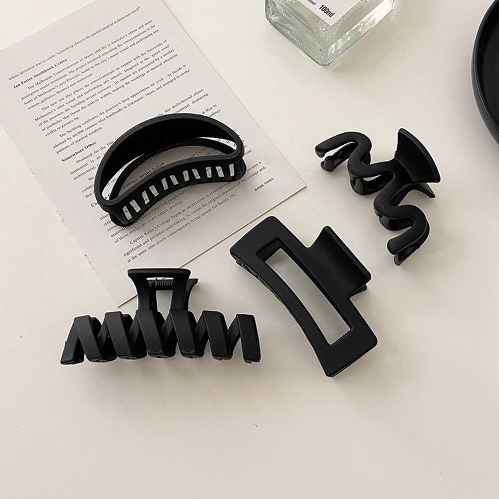 1PC Black Large Hair Claws Elegant Acrylic Hair Clip Hairpins Barrette Crab Claw Clips Headwear For Women Girls Hair AccessoriesX240912