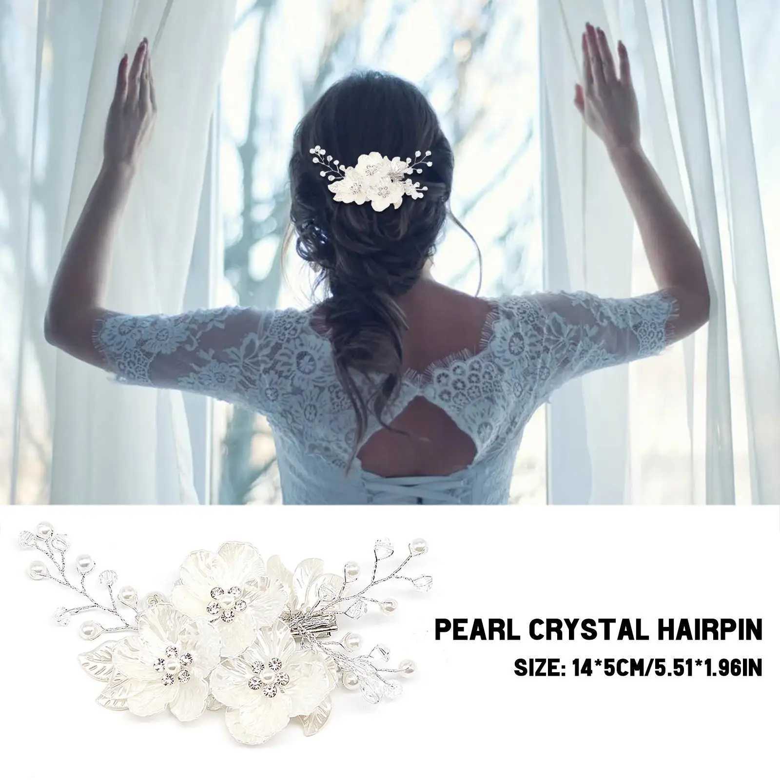 New Crystal Pearl Flower Hair Clip Floral Style Barrette Bride Hair Jewelry Bridesmaid Wedding Bridal Hair AccessoriesX240913