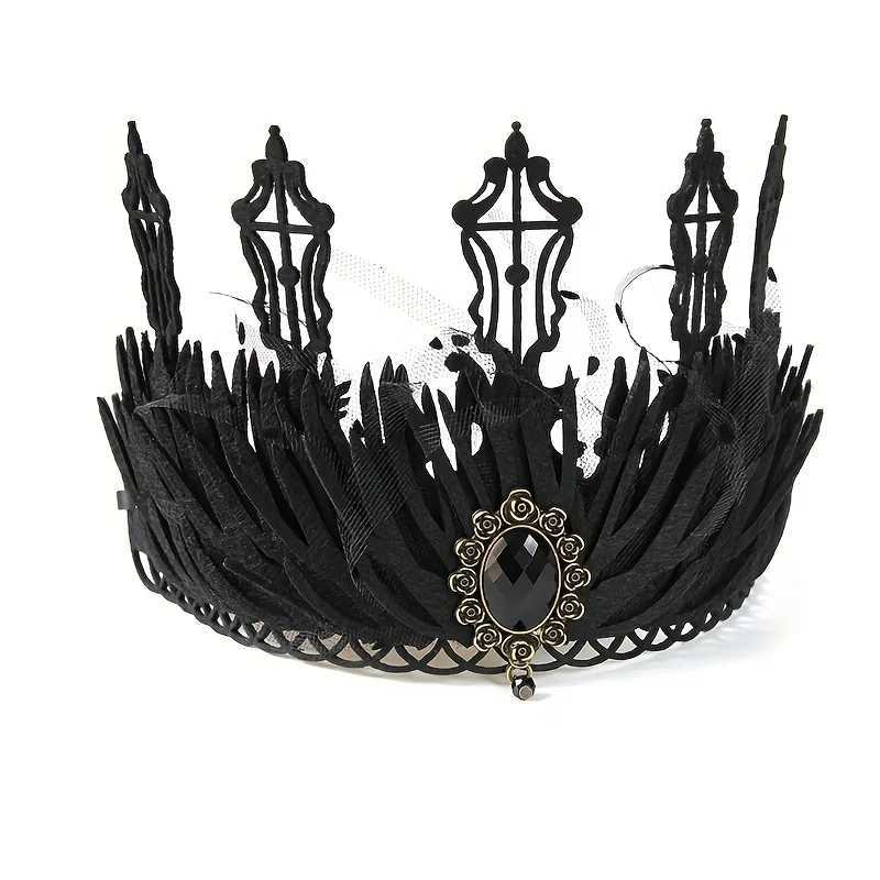 Tiaras 1PC Vintage Crown Halloween Makeup Ball King Princess Witch Head Gothic Style Accessories Headwear H240913