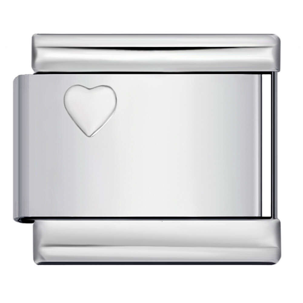 Concave Sier Titanium Steel Stamping Pattern DIY Bead Bracelet Italian Charm Bracelet Italian Charm Links Fit 9Mm Bracelet Jewelry DIY Making Gifts