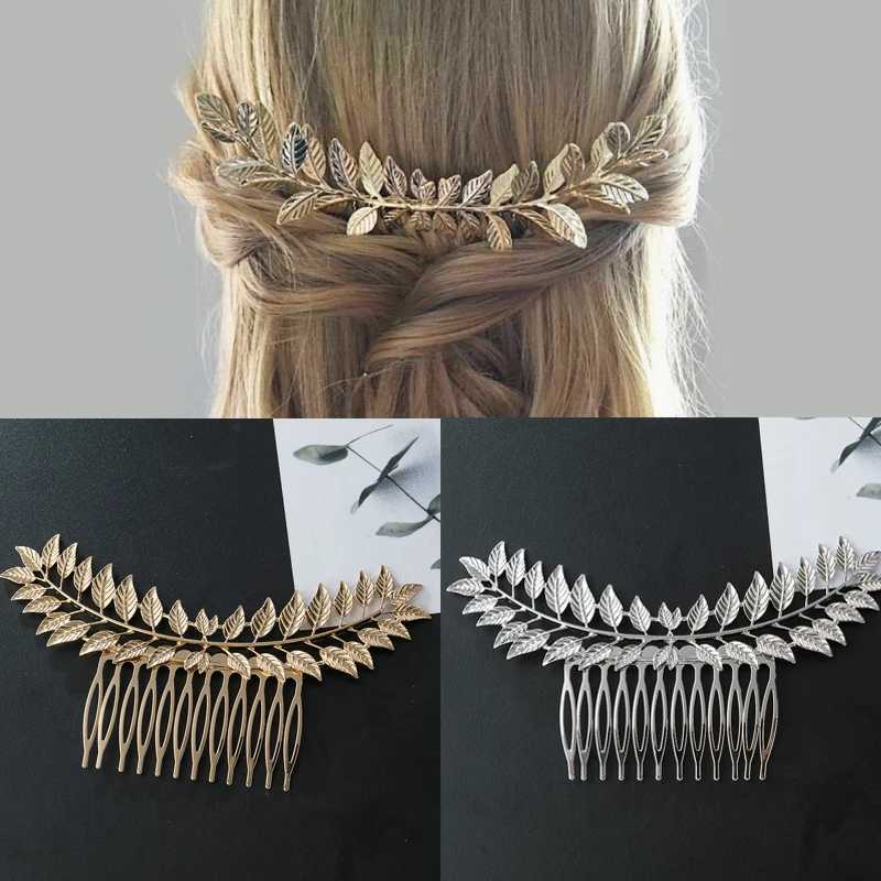 Bridal Wedding Hair Accessories Gold Color Leaf Hair Pins Clips for Women Hair Comb Jewelry Bride Headpiece Headdress GiftsX240913