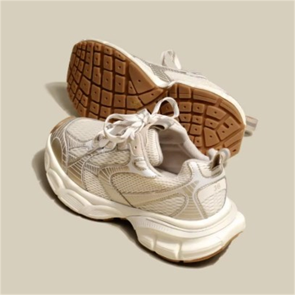 White sports shoes women's flat shoes lace up women's mesh casual shoes