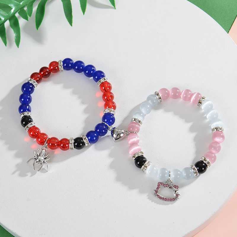 Matching spider bracelets for couples matching heart magnets to attract charm friendship bracelets for couples jewelry gifts W240913