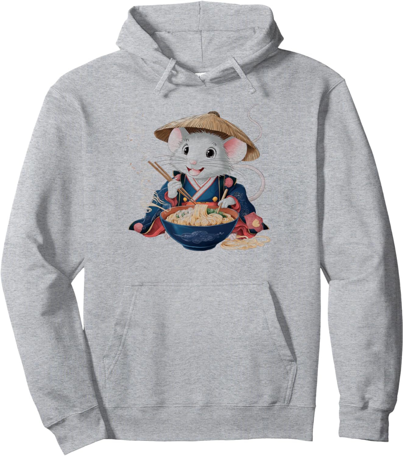 Hoodie for Mens Womens Ramen Lover Japanese Anime Kawaii Mouse Foodie Design Pullover Hoodie Graphic Hoodies sweatshirt Pullover Long Sleeve