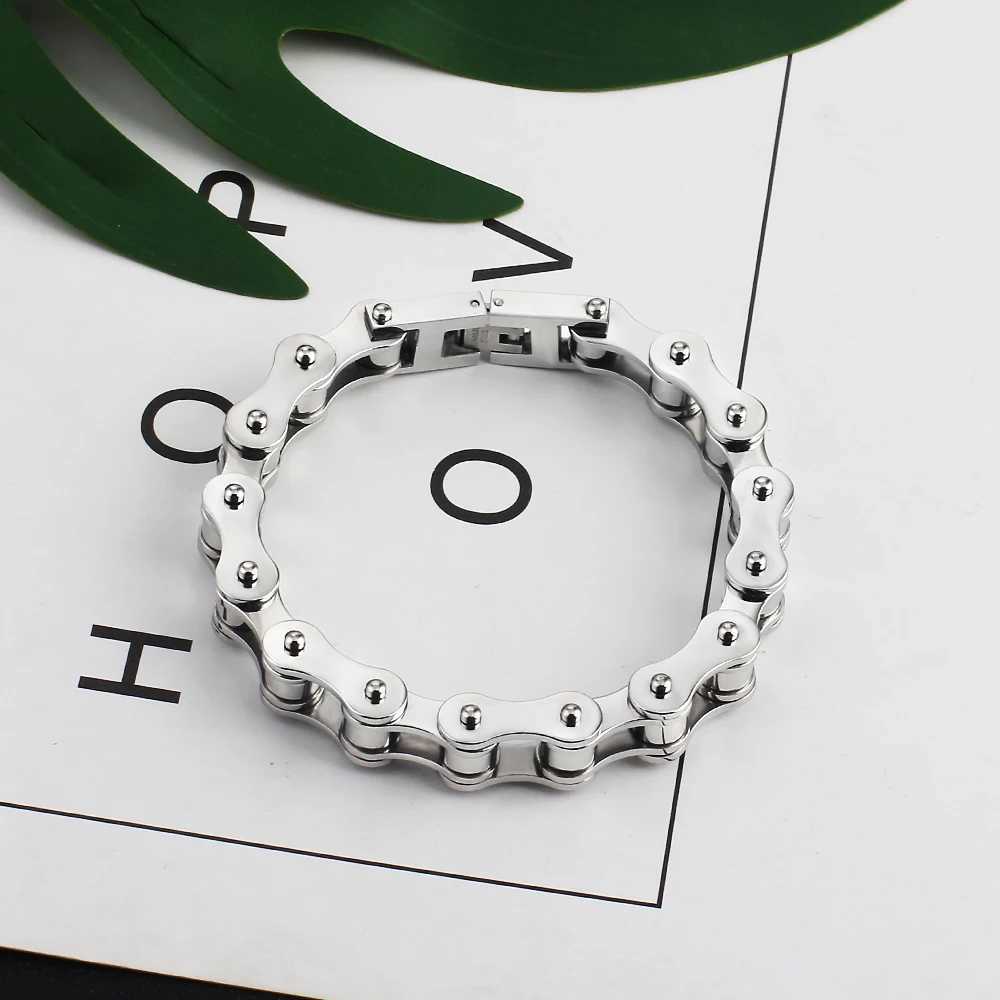 Fashion wholesale for Mens Titanium Steel Bracelet Punk Chains Bangles Biker Bicycle Motorcycle womens Jewelry Biker BraceletX240913