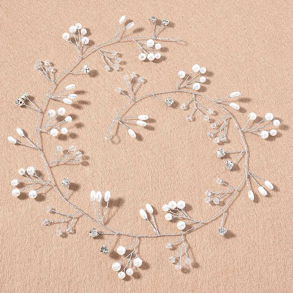 Crystal Pearl Bridal Tiaras Hairbands Hairpins Bridesmaid Diamante Hair Vine Accessories Wedding Jewelry HeadwearX240913