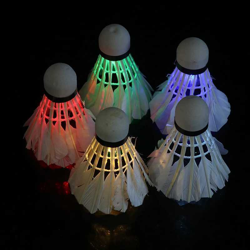 2024 1PC Lighting Badminton Dark Night Colorful LED Lighting Sport Badminton Light Spot Shuttle Cock Accessories Shuttlecock Y240912
