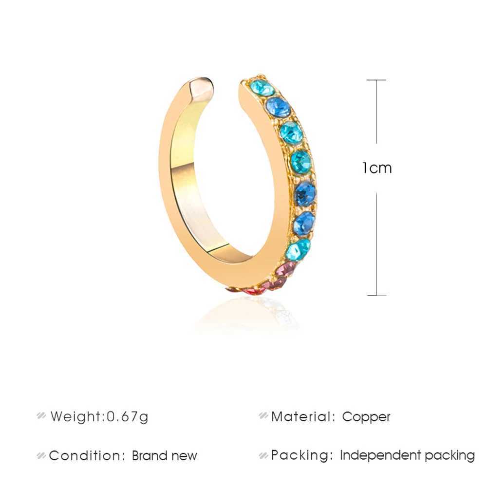 SUMENG New Fashion Clip On Earrings Crystal Ear Cuff Non Pierced Nose Ring For Women Punk Rock Earcuff Jewelry GiftsX240913