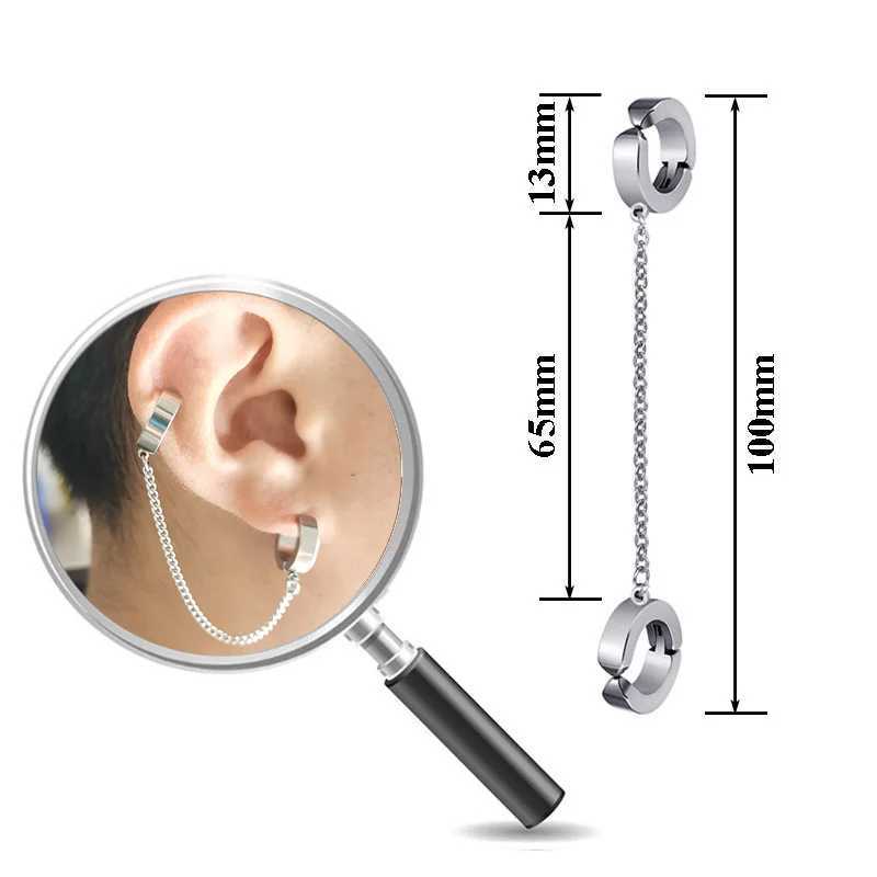 Stainless Steel Clip-on Fake Earrings Non-piercing Earcuff Ear Clip Earrings Without Piercing Punk Personality JewelryX240913