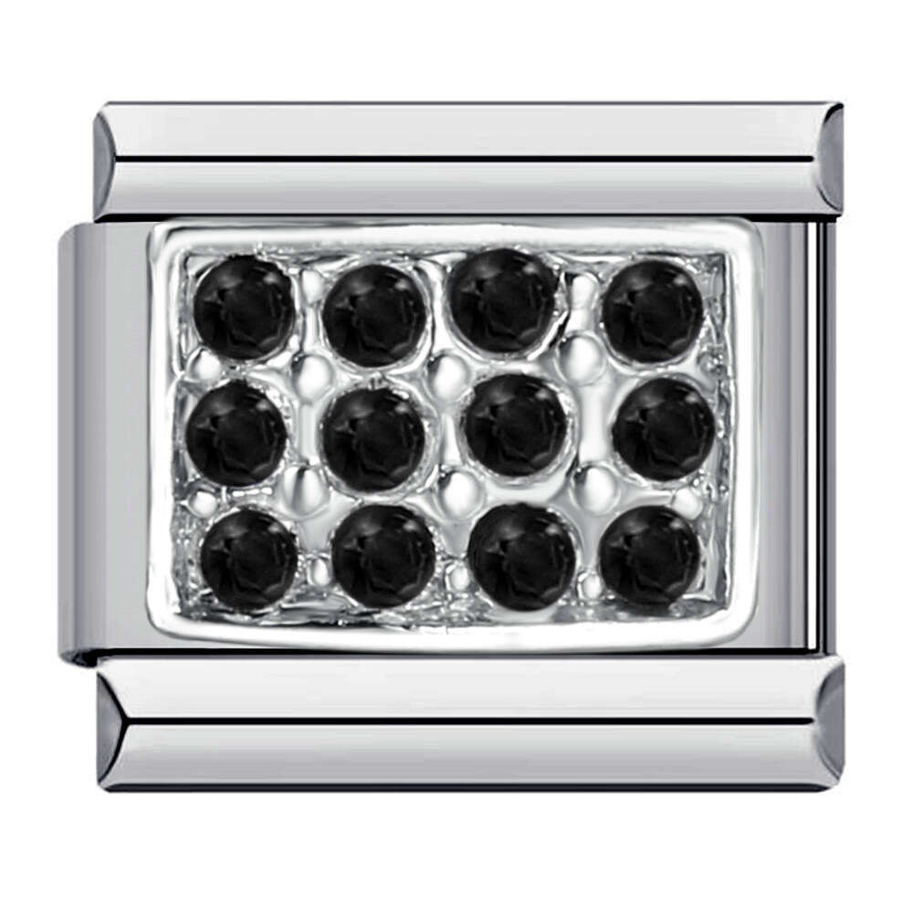 Dia Studded Square Stainless Steel DIY Module Bracelet Italian Charm Bracelet Italian Charm Links Stainless Steel Fit 9Mm Bracelet Jewelry DIY Making 