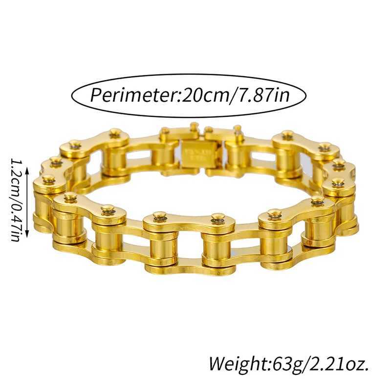 Stainless Steel Biker Chain Bracelet Mens Bracelet Link Chain Motorcycle Bicycle Style Bracelets Fashion Punk Bangles JewelryX240913