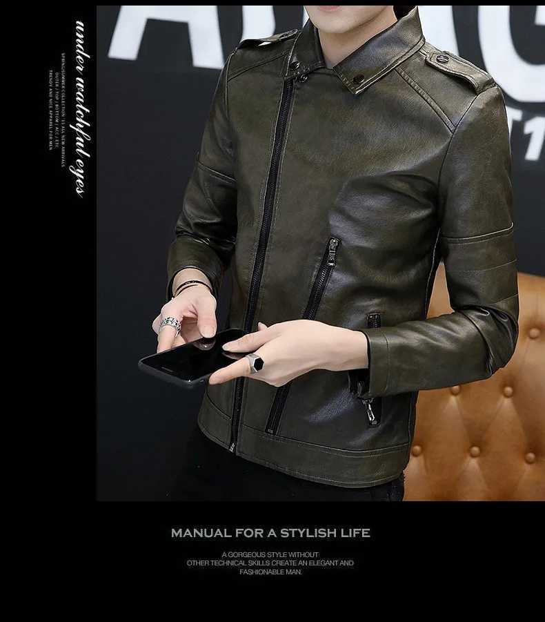 COLDKER PU Faux Leather Jacket Men Biker Jacket Leather Jacket Male Motorcycle Jacket LEATHER HOOD black M-4XLX240913