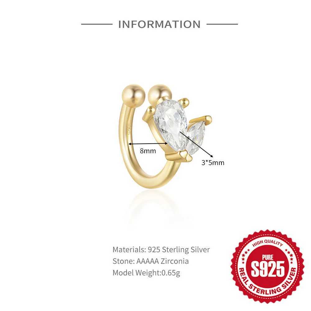 CANNER Simple Water Droplet Design Ear Cuff Clip Earrings Girl Gold Plated Zircon No Pierced Hole Women Cartilage Jewelry PartyX240913
