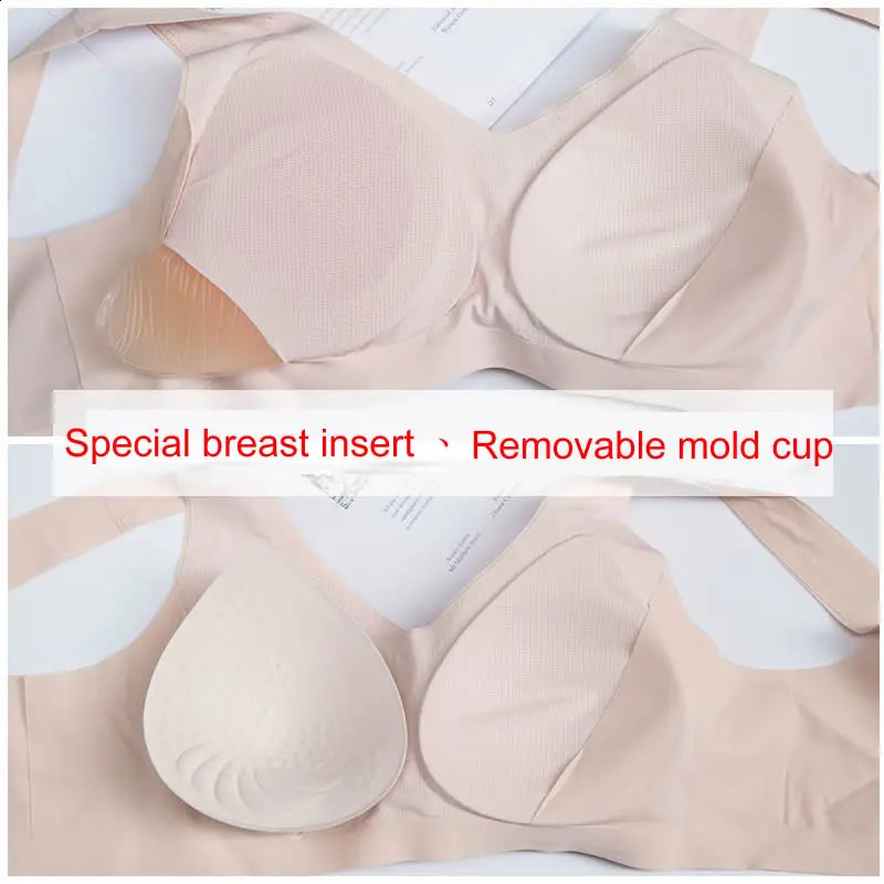 YXZ080 seamless mastectomy bra womens bread breasts with pockets 3442ABCD 240913