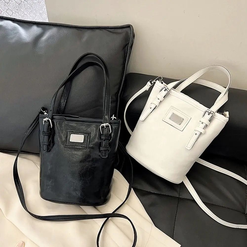 PU ethnic style shoulder bag creative black and white high-quality cross body bag womens fashion bucket handbag 240912