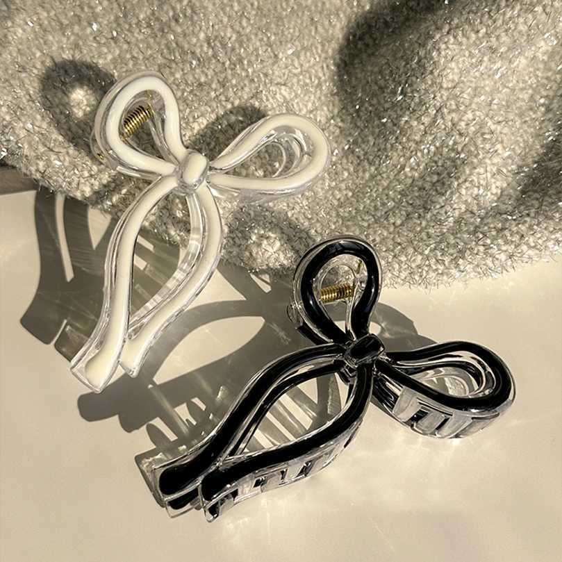 AWAYTR Bow Large Hair Claw Crab Ponytail Hair Accessories for Women Acrylic Bowknot Hair Clips Hairpins Girls Barrettes HeadbandX240912