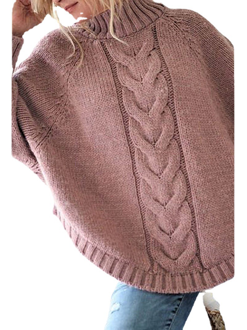 Autumn and Winter New Large Loose Bat Sleeve Head Women's Knitted Sweater