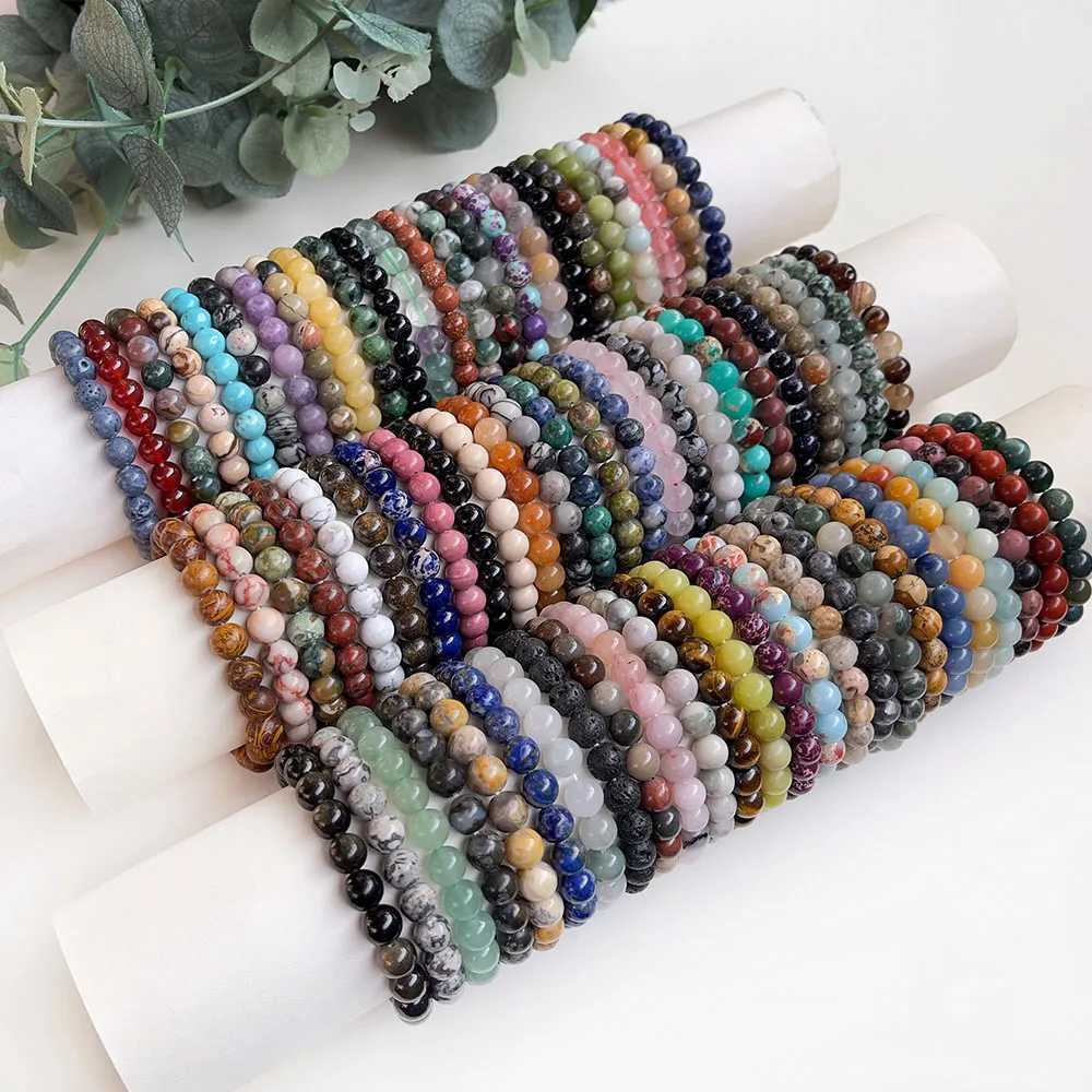 8m Natural Stone Bracelet Amethyst Turquoise Aquamarine Beads Jewelry Gift for Men Magnetic Health Protection for Women W240913