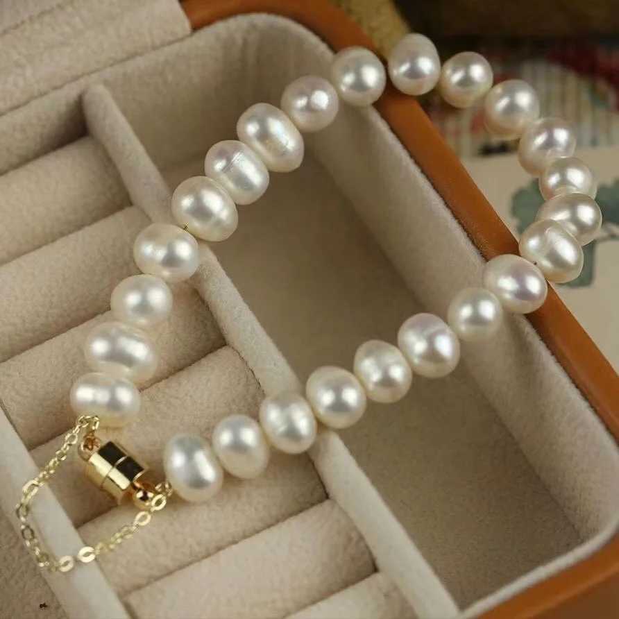 Elegant Freshwater Pearl Bracelet for Women Magnetic Clasp Design Wedding Special Occasion Jewelry Z250910