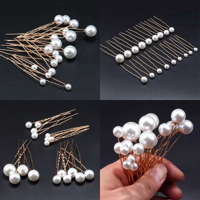 WLP U-shaped Pearl Bride Hairpins Hair Clips Wedding Simulated Pearl Hairstyle Design Tools Hair Jewelry Ornaments AccessoriesX240913